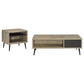 Welsh 2-piece Coffee and End Table Set Distressed Pine