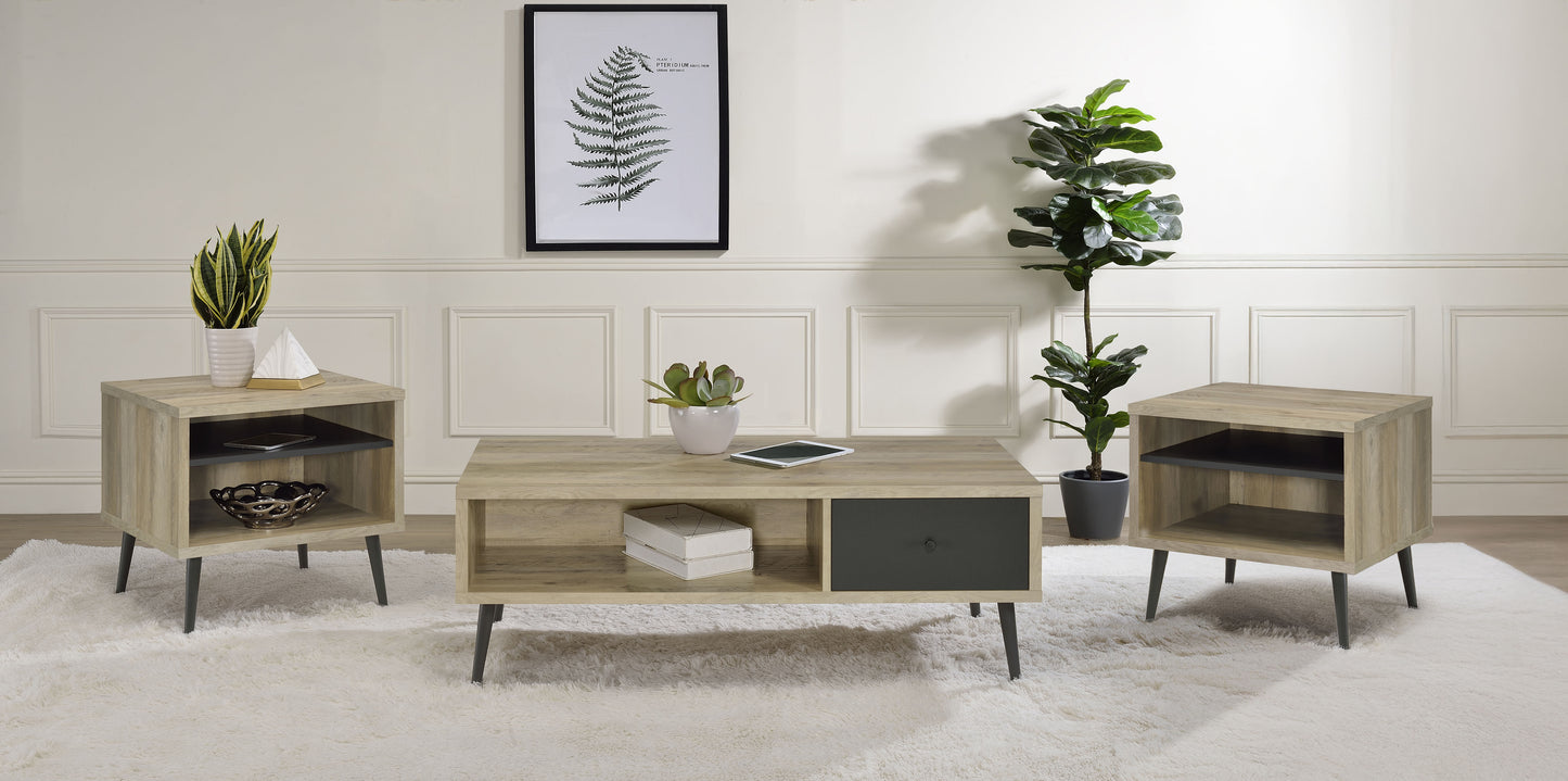 Welsh 3-piece Coffee and End Table Set Distressed Pine