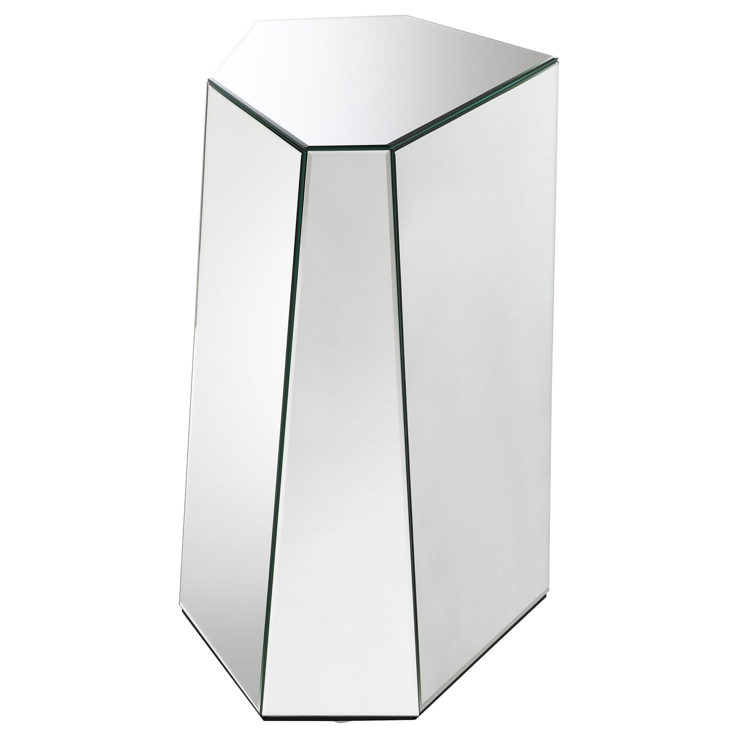 Capella 2-piece Mirrored Coffee and End Table Set Silver