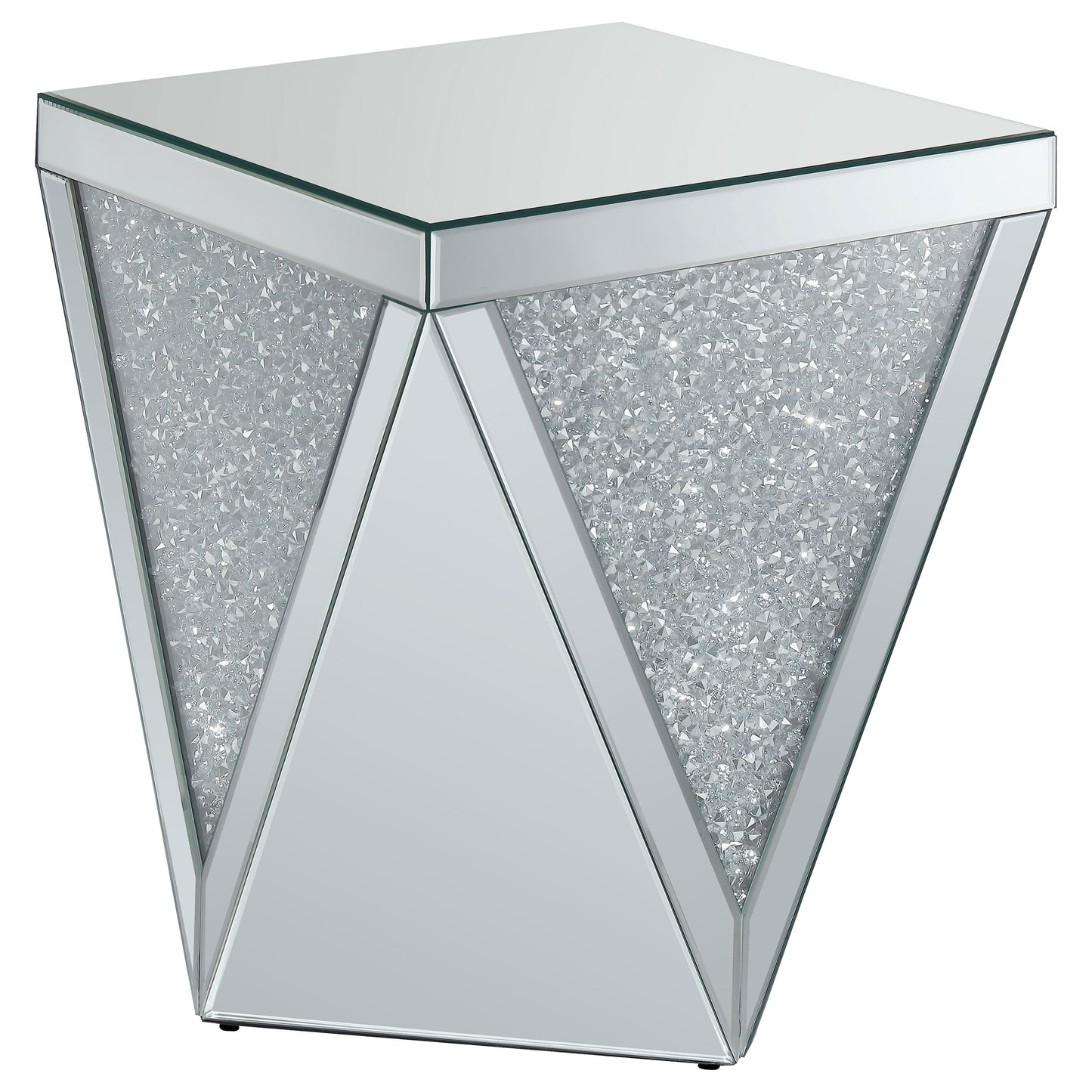 Amore 2-piece Mirrored Coffee and End Table Set Silver