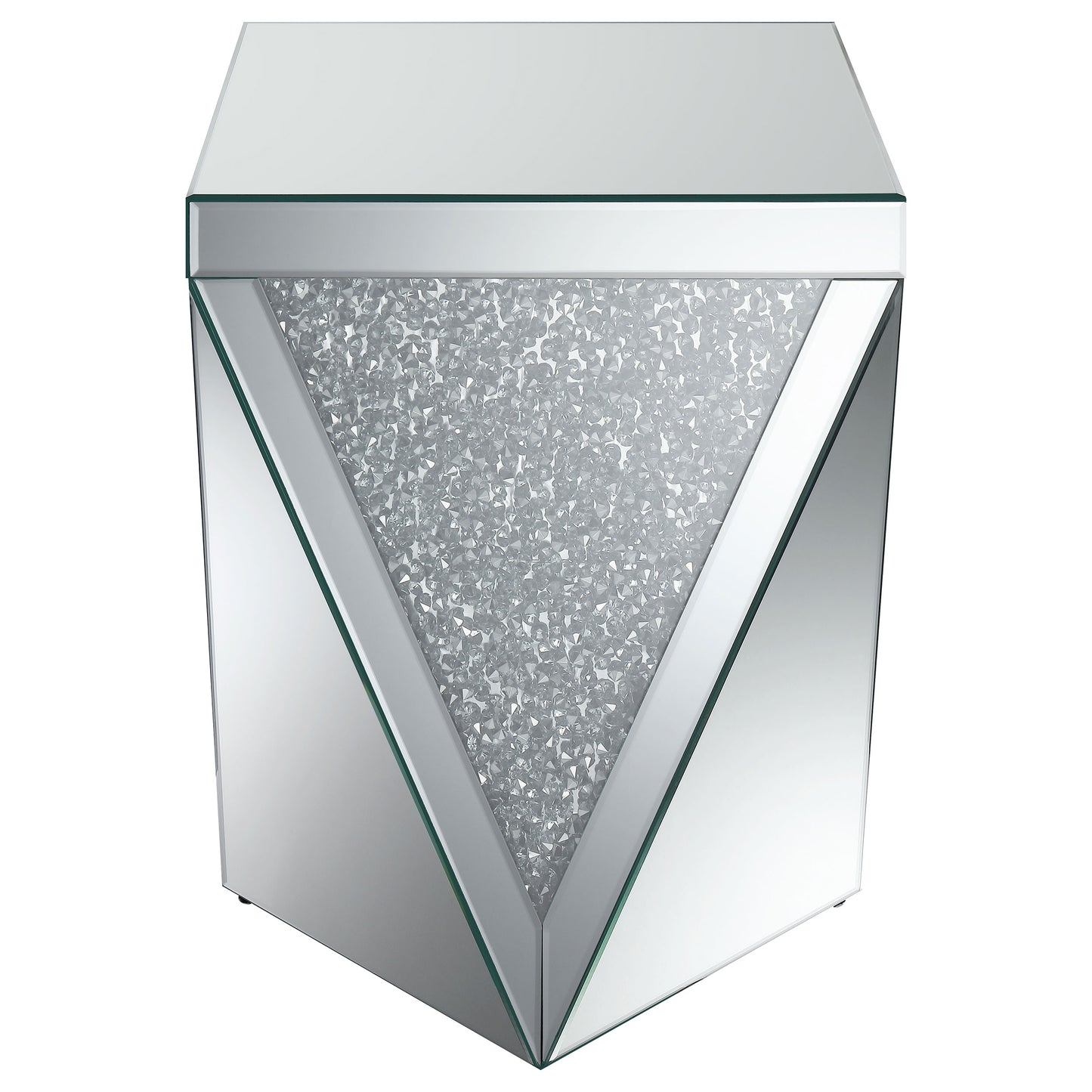 Amore 2-piece Mirrored Coffee and End Table Set Silver
