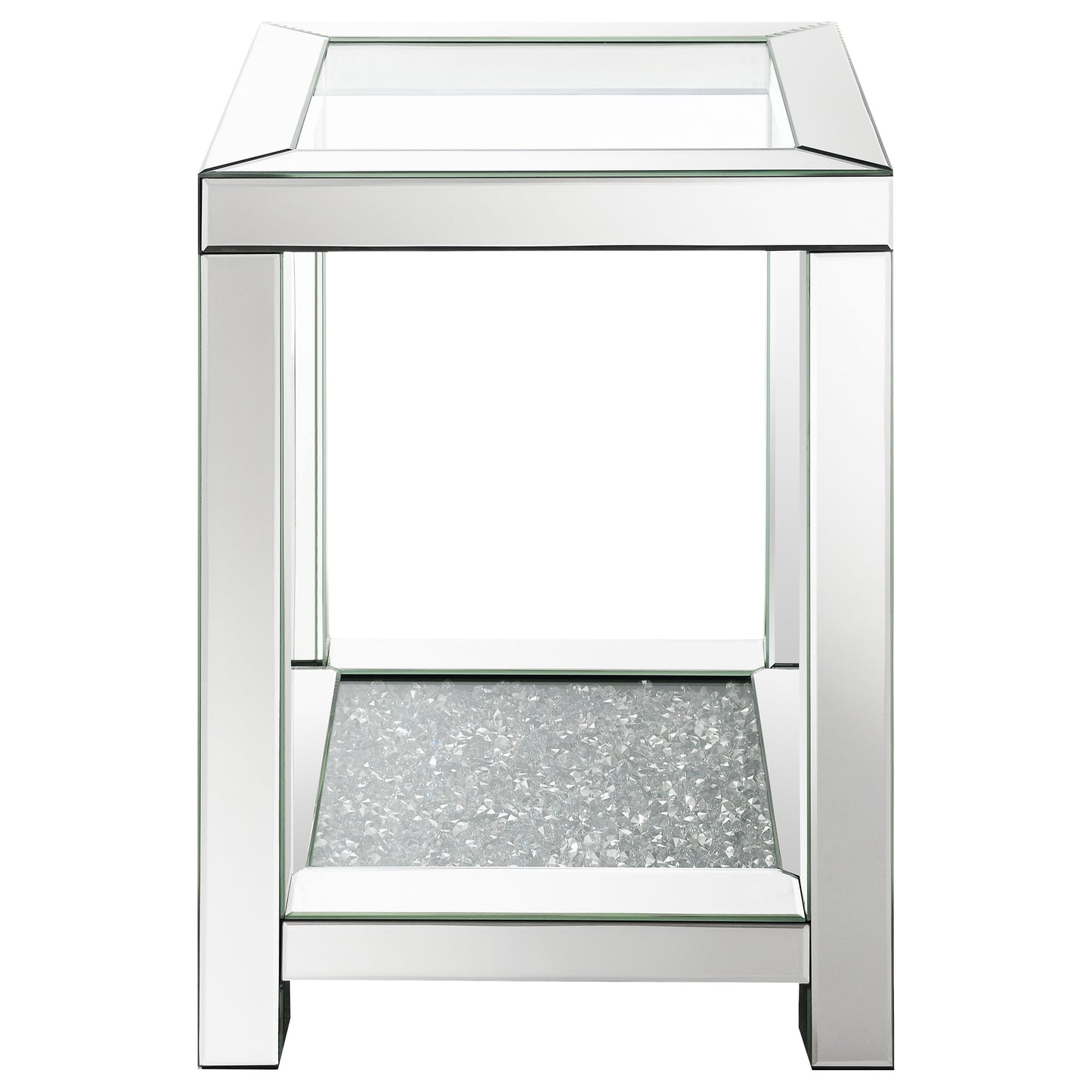 Valentina 2-piece Mirrored Coffee and End Table Set Silver