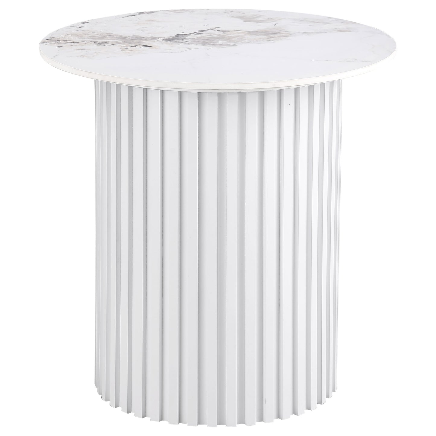 Rowena 3-piece Coffee and End Table Set White Faux Marble