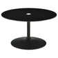 Ganso 2-piece Round Glass Top Coffee and End Table Set Black