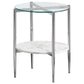 Cadee 3-piece Oval Coffee and End Table Set Chrome