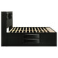 Briana Wood California King Storage Bookcase Bed Black
