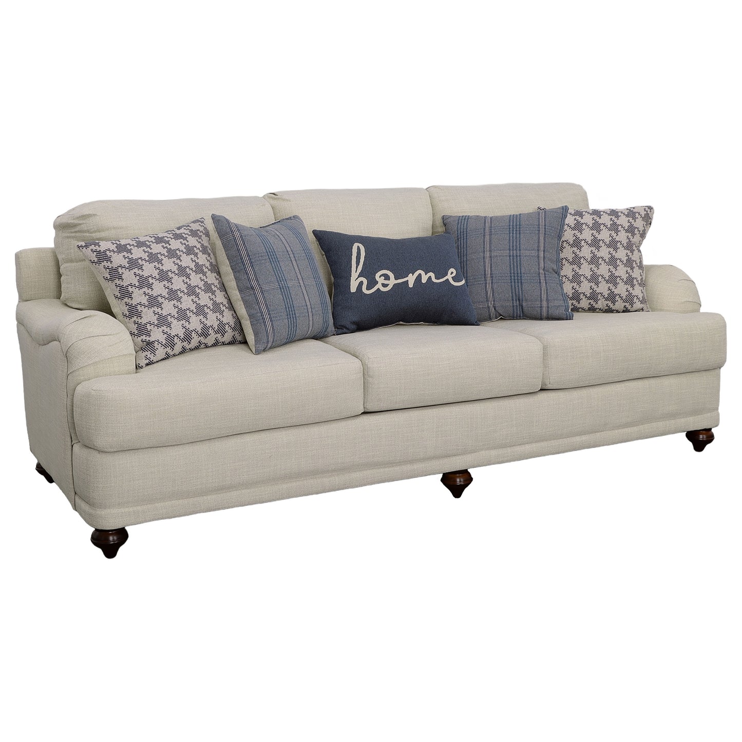 Glenn 3-piece Upholstered Sofa Set Light Grey and Blue