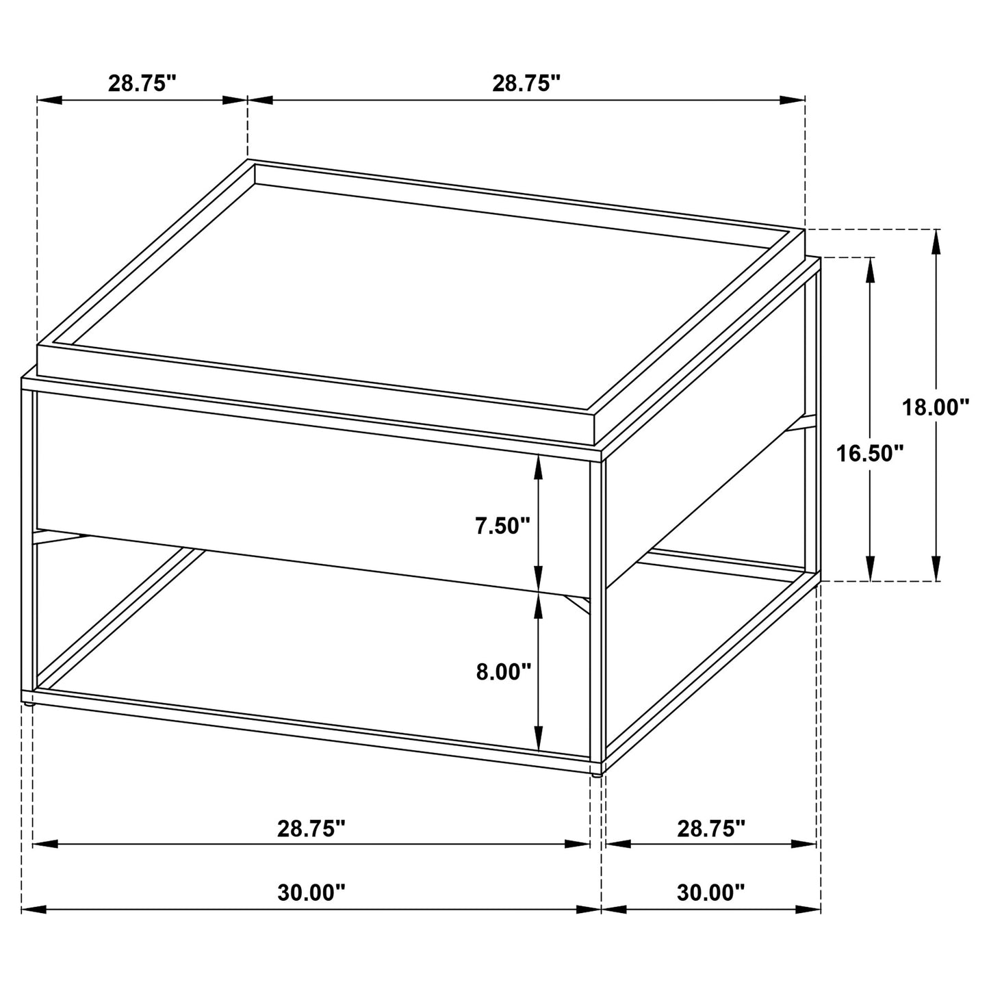Fulton 30-inch Square Mango Wood Coffee Table Dark Brown