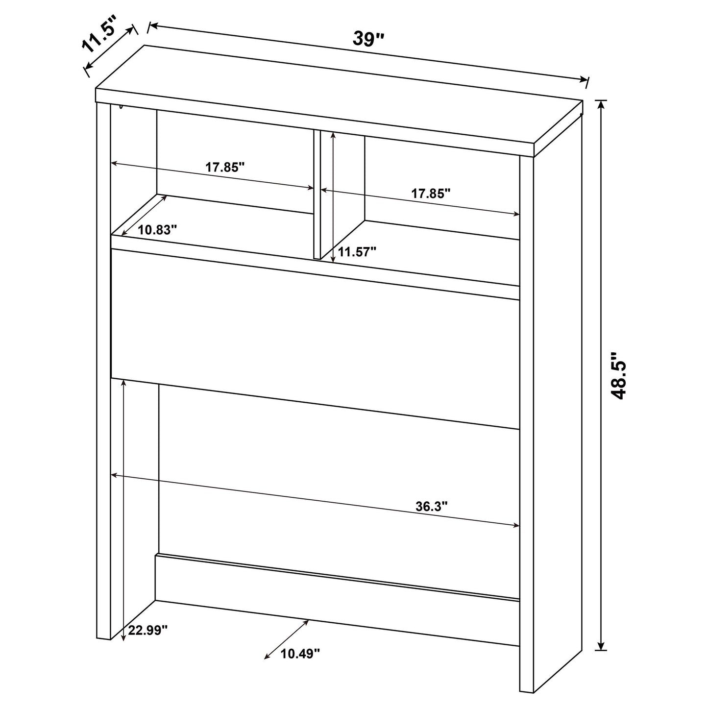 Westpark 3-piece Twin Bedroom Set Bookcase Headboard Pine