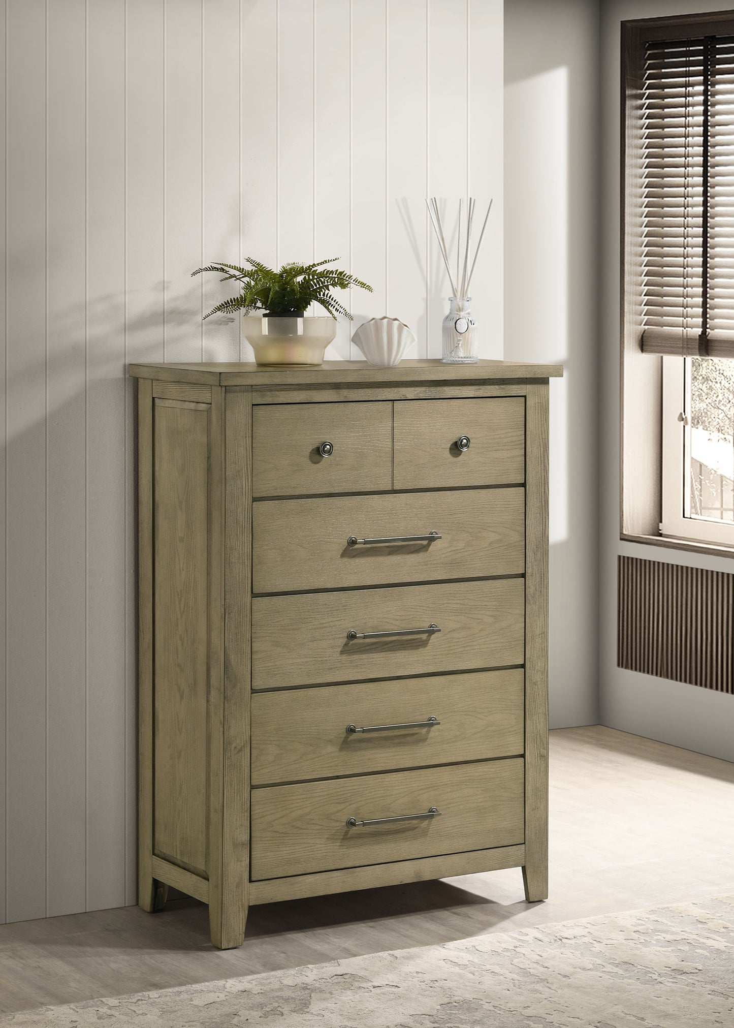 Hazlewood 5-drawer Bedroom Chest of Drawers Vineyard Oak
