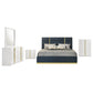 Ines 5-piece Eastern King Bedroom Set Navy and White High Gloss