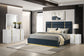 Ines 4-piece Queen Bedroom Set Navy and White High Gloss