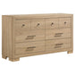 Arielle 6-drawer Bedroom Dresser Cabinet Light Oak