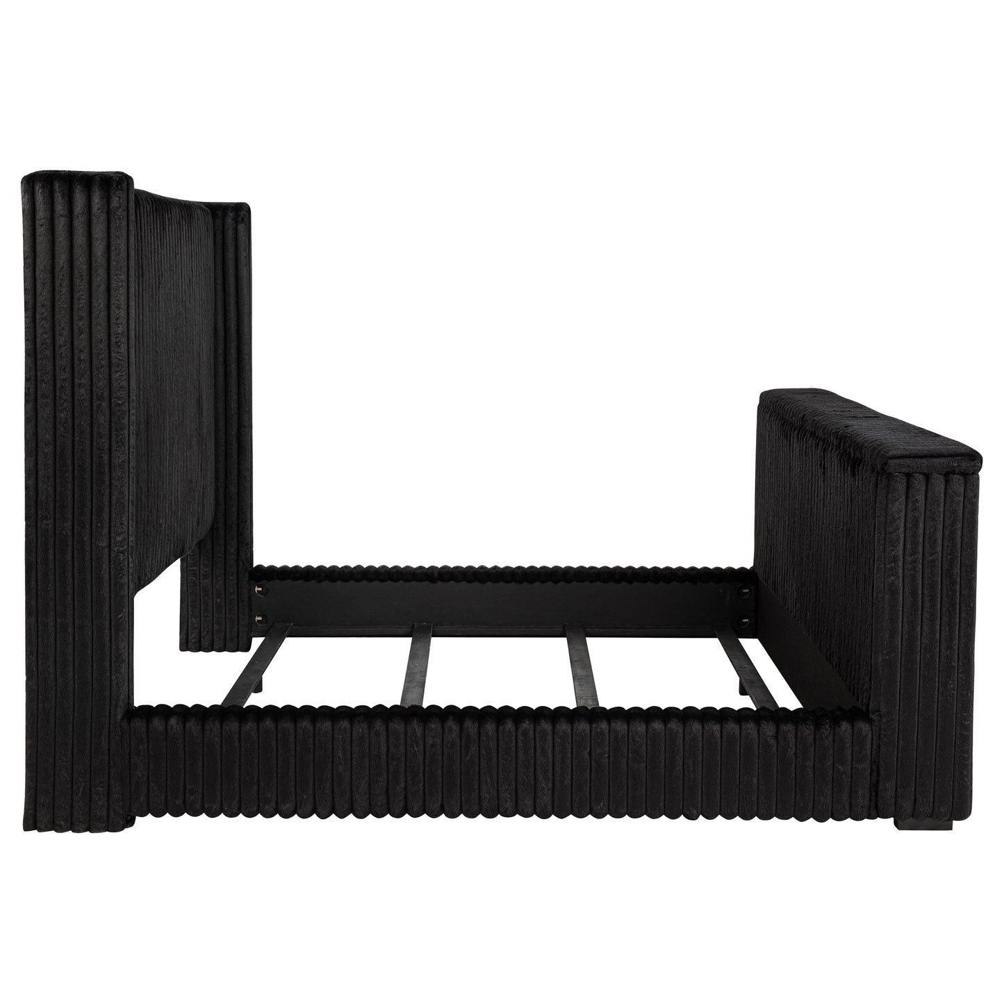 Centergrove Upholstered California King Wingback TV Bed Black