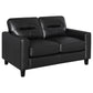 Scotland 3-piece Faux Leather Upholstered Sofa Set Black