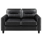 Scotland 3-piece Faux Leather Upholstered Sofa Set Black
