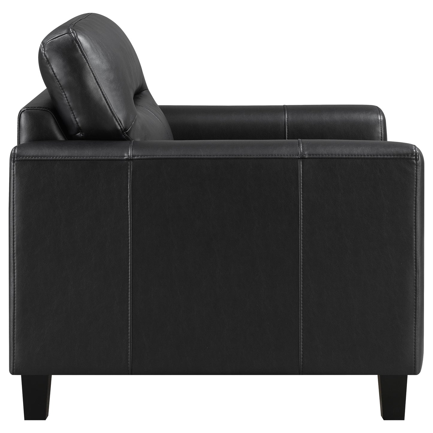 Scotland Faux Leather Upholstered Track Arm Chair Black
