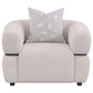 Jeanette Fabric Upholstered Round Arm Accent Chair Beige