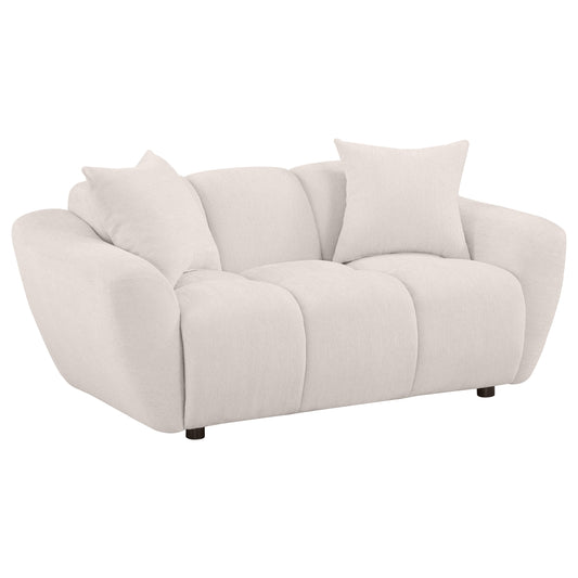 Destino Chenille Upholstered Splayed Arm Loveseat Greige