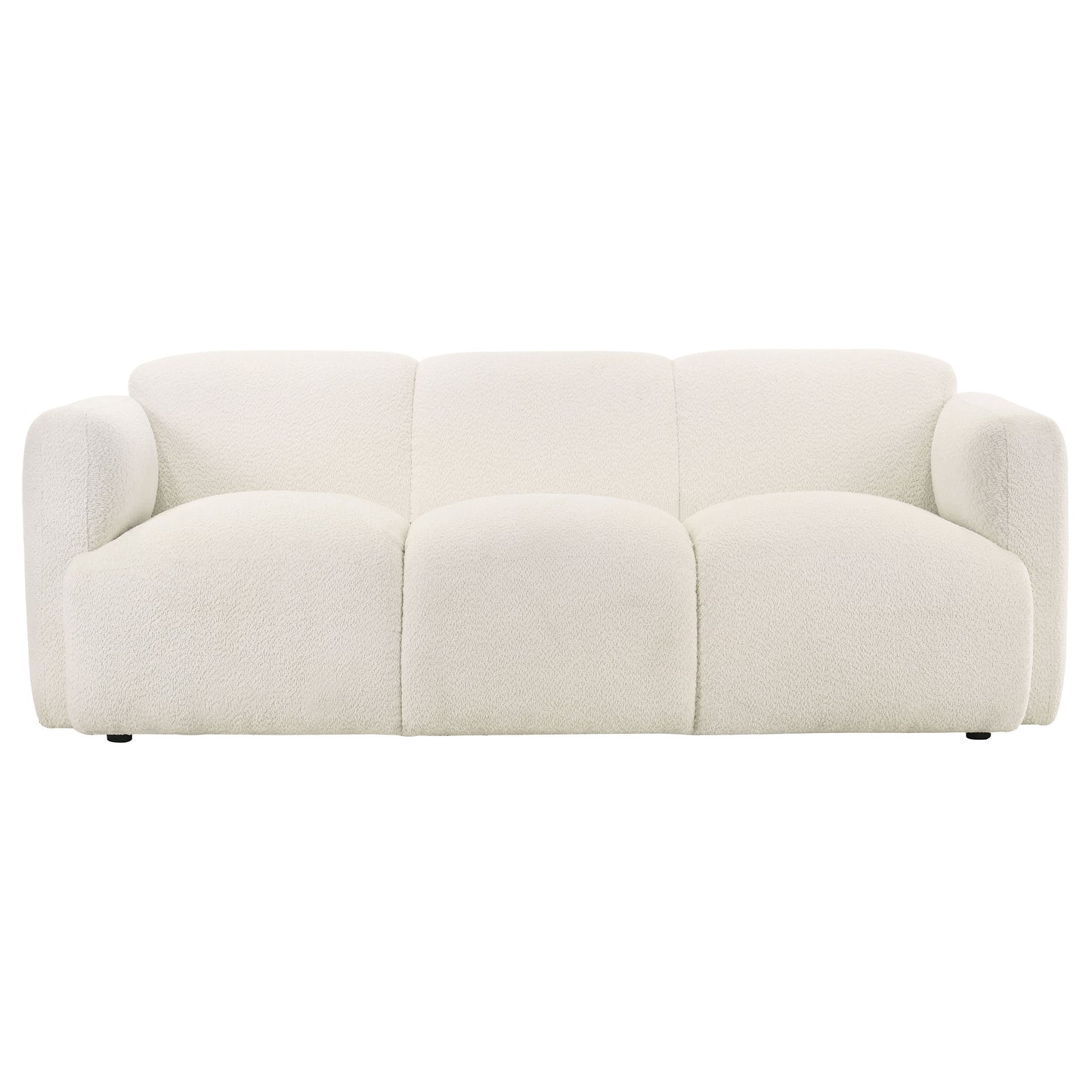 Dorset Fabric Upholstered Round Track Arm Sofa White