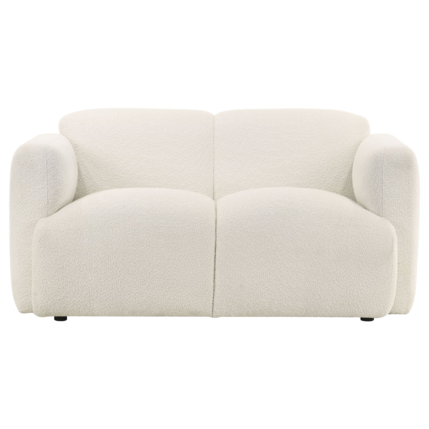 Dorset Fabric Upholstered Round Track Arm Loveseat White