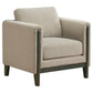 Islington Fabric Upholstered Panel Arm Accent Chair Taupe