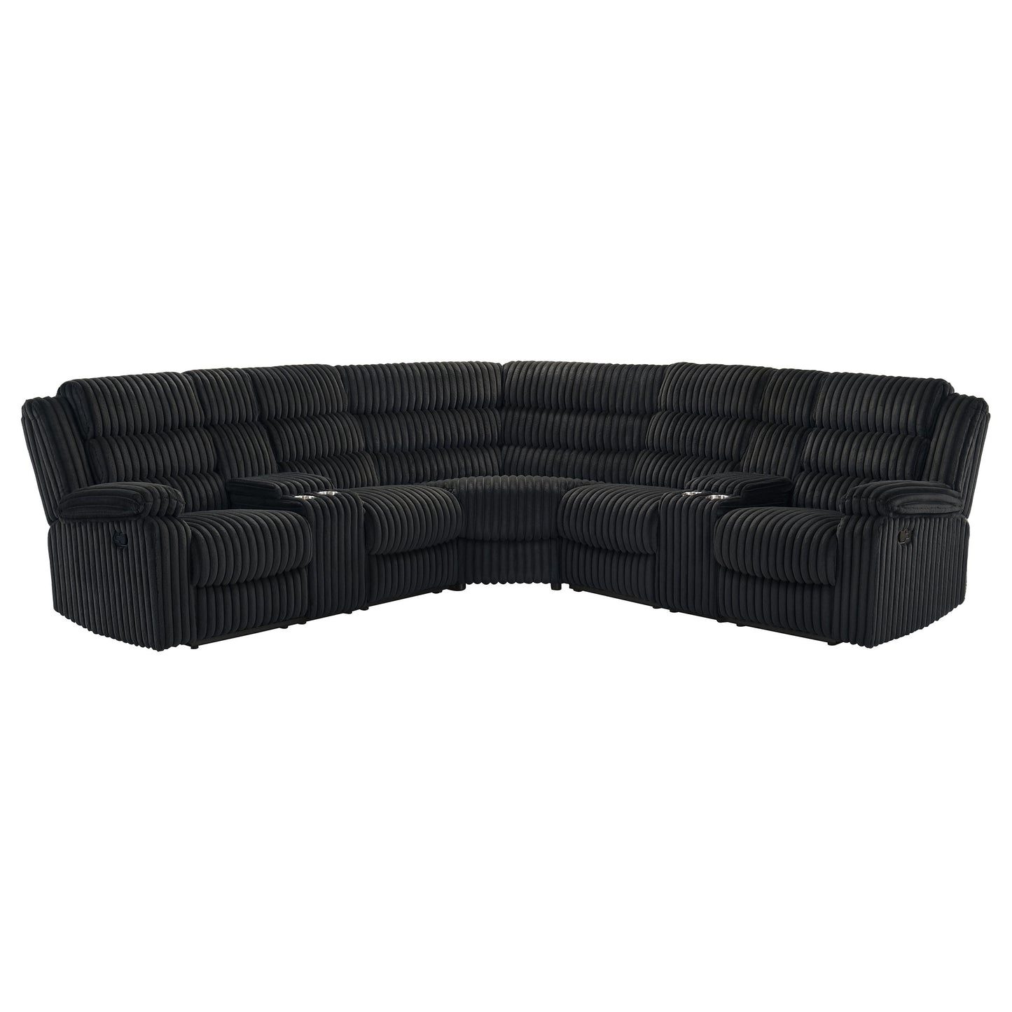 Atkinson Upholstered Reclining Sectional Sofa Black