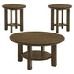 Ottowa 3-piece Round Wood Coffee Table Set Brown