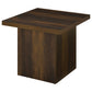 Devar Square Engineered Wood Side End Table Dark Pine