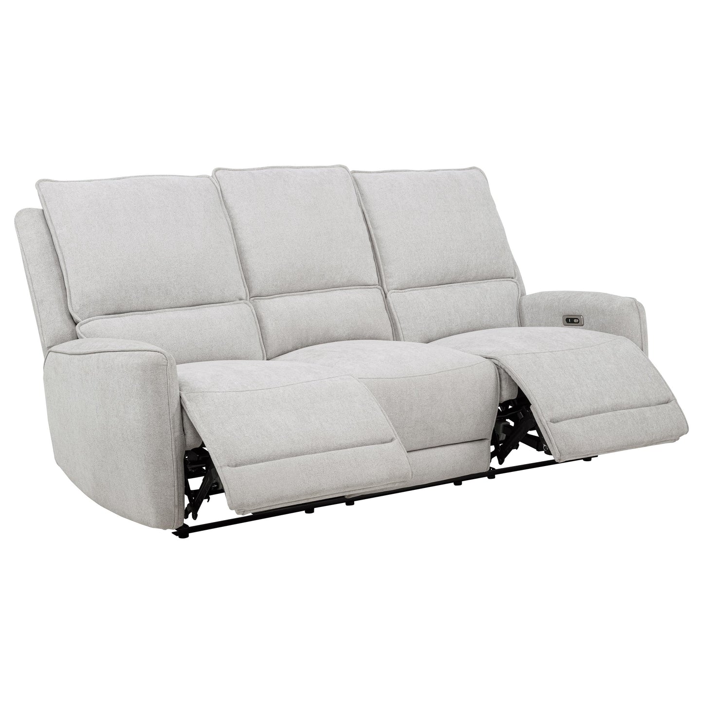 Sylmar Chenille Upholstered Power Reclining Sofa Dove Grey