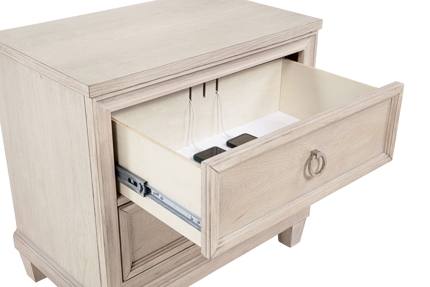 Pembroke 2-drawer Nightstand Bedside Table Washed Oak