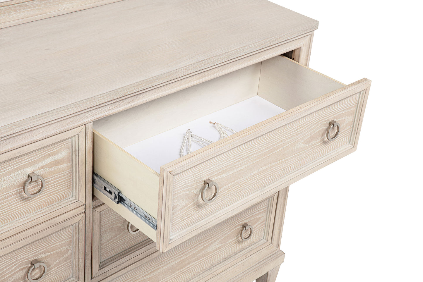 Pembroke 6-drawer Bedroom Dresser with Mirror Washed Oak