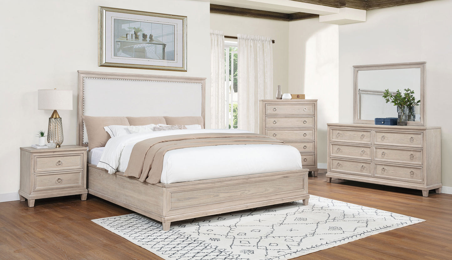 Pembroke 6-drawer Bedroom Dresser with Mirror Washed Oak