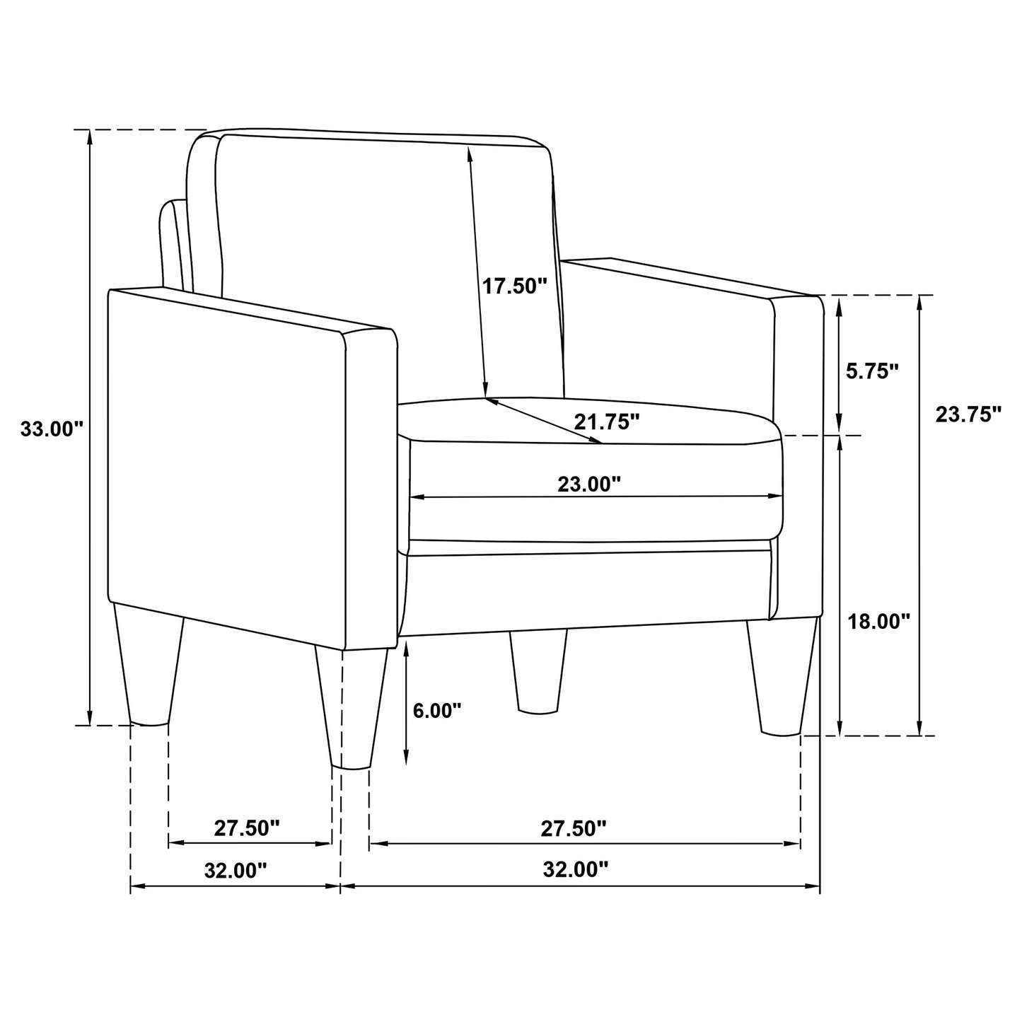 Ruth Fabric Upholstered Track Arm Accent Chair Matcha Green