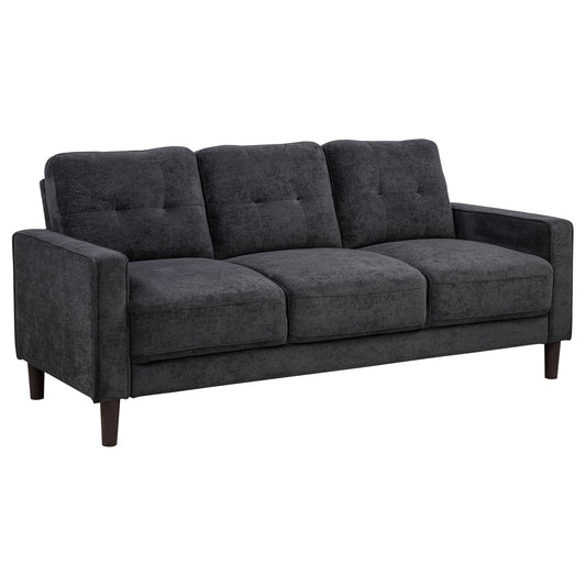 Bowen II Fabric Upholstered Track Arm Sofa Steel Grey