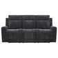 Kennett Chenille Upholstered Power Reclining Sofa Dark Grey