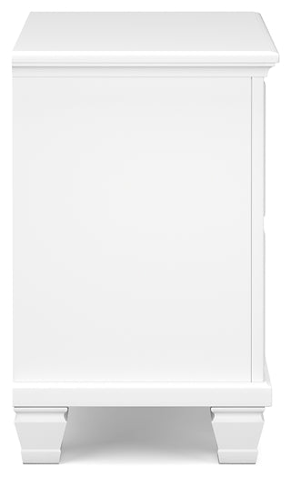 Fortman California King Panel Bed with Mirrored Dresser and Nightstand