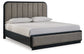 Rowanbeck California King Upholstered Panel Bed with Mirrored Dresser, Chest and Nightstand