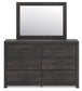 Hollivern Full Panel Bed with Mirrored Dresser, Chest and Nightstand