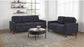 Bowen II 2-piece Upholstered Track Arm Sofa Set Steel Grey