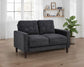 Bowen II Fabric Upholstered Track Arm Loveseat Steel Grey