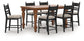 Greddinton Counter Height Dining Table and 6 Barstools