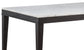 Averill 72-inch Rectangular White Marble Top Dining Table Coffee Bean