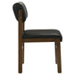 Kehoe Upholstered Dining Side Chair Black and Walnut (Set of 2)