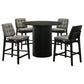 Hamlyn 5-piece Round Wood Counter Height Dining Set Grey and Black