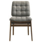 Redbridge Velvet Upholstered Side Chair Grey and Walnut (Set of 2)