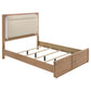 Leanne Queen LED Panel Bed Off White and Light Oak