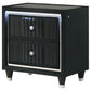 Ravenne 2-drawer Velvet Upholstered LED Nightstand with USB Black