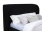 Blaire Upholstered Eastern King Wingback Platform Bed Black