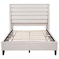 Leslie Upholstered Tufted Eastern King Wingback Platform Bed Beige